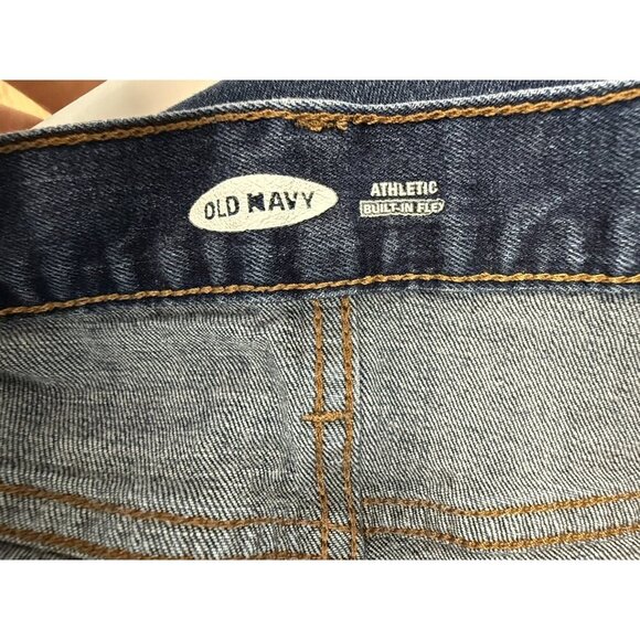 Old Navy Mens Straight Leg Athletic Built In Flex~Size 32x34~Blue Stretch Denim - Picture 9 of 10